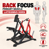 Machine à ramer à charge libre avec support pectoral et bras indépendants pour l'entraînement de la force dorsale en salle de sport commerciale