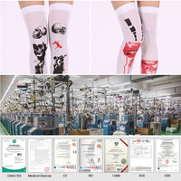 Chaussettes au-dessus du genou pour femmes, motifs variés, respirantes, douces, extensibles, élastiques, pour festivals, bon prix