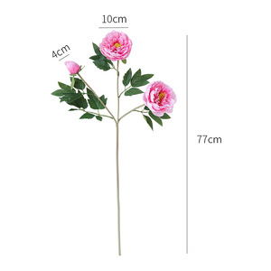 Fleurs de pivoine artificielles en soie à 3 têtes, haute simulation, accessoires de décoration pour mariage et maison - Product Image 5