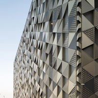 Mur-rideau extérieur en aluminium perforé anti-corrosion découpé au laser 3D, design personnalisé, décoration d'hôtel moderne