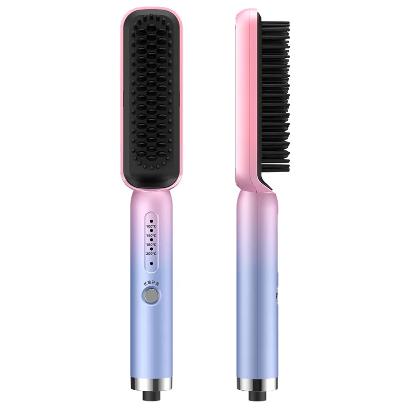 Factory Direct Sales Ionic Fast Heating Thermostatic Smoothing Ceramic Heat Resistant Hot Comb Electric Hair Straightener Comb
