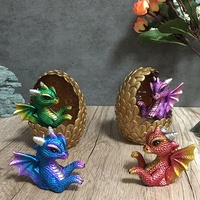 Ornement Oeuf De Dragon En Resine Cristal Avec Socle LED Lumineux Decoration Bureau Maison Figurine Cadeau