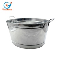 Seau à glace ovale en fer galvanisé de 9,1 gallons pour fêtes et bars