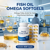 Gélules d'huile de poisson oméga de haute pureté, complément alimentaire à base de matière première d'huile de poisson standardisée