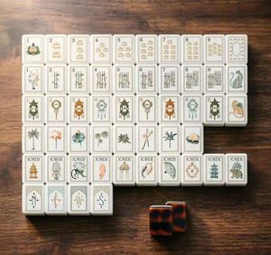 Tuiles de Mahjong américaines personnalisées en acrylique à trois couches, motif floral océanique botanique Mardi Gras, mandala, pour 4 joueurs - Product Image 3