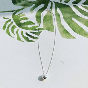 Collar Dylam, Nuevo, Simple y Elegante, con Bola Grande, Plata de Ley 925, Colgante de Bola Brillante, Collar con Bolas de Plata - Product Image 6