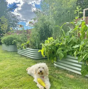 Letto da giardino rialzato modulare in metallo grande fioriera in acciaio zincato