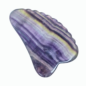 Planche Gua Sha en Fluorite en Forme de V avec Dents, Outil de Massage Facial en Cristal, Grattoir de Beauté pour Soins de la Peau - Product Image 6
