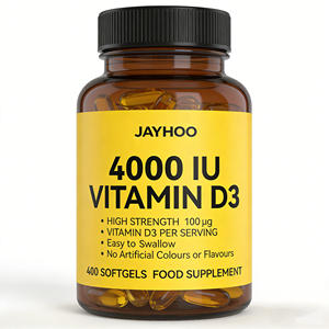 OEM/ODM JAYHOO Vitamina D3 <span class=keywords><strong>4000</strong></span> UI - 400 Cápsulas Blandas Premium de Alta Potencia Fáciles de Tragar - Suministro para Más de un Año - Product Image 1