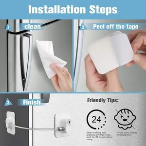 Verrou de sécurité en gros pour bébés et enfants, câble de protection pour fenêtre, réfrigérateur et porte, pour la sécurité des enfants - Product Image 2