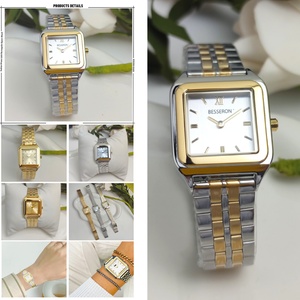 Reloj de Cuarzo para Mujer, Minimalista y de Lujo, de Acero Inoxidable de 36 mm, Cuadrado, Dorado, con Logotipo Personalizado, Correas de Reloj Modernas para Mujer - Product Image 6