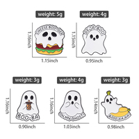 Kartun lucu hantu Enamel Pin Halloween bros kerah lencana hadiah perhiasan untuk teman anak-anak grosir