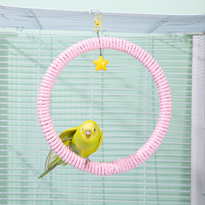 Papageien-Rundschaukel aus Baumwollseil, Baumwollseil-Kratzstange, Hängering, Freizeit-Hängeschaukel, Vogelstange - Product Image 2