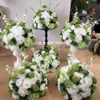 Lot de fleurs artificielles blanches et vertes, hortensias et roses, pour arrangements floraux de mariage, centre de table pour décoration événementielle