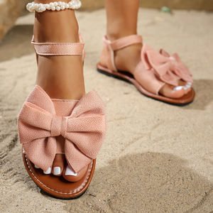 Sandales compensées <span class=keywords><strong>en</strong></span> tissu K806 pour femme, nouvelle collection été, à semelle souple, avec nœud, pour l'extérieur – Vente chaude, tendance et confortables - Product Image 3