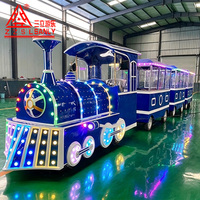 Train sans rails de haute qualité à 27 places avec trois wagons spacieux pour le plaisir familial et les manèges panoramiques dans les parcs d'attractions, à vendre