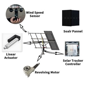 Huit petits panneaux solaires photovoltaïques avec support de suivi à double axe - Product Image 5