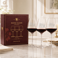 Verres à vin rouge en cristal sans plomb, verres à vin personnalisés au laser pour cadeaux d'entreprise, verrerie pour mariages, anniversaires
