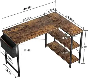 โต๊ะเล่นเกมรูปตัว L โต๊ะคอมพิวเตอร์ยอดนิยมโต๊ะเล่นเกมโต๊ะสำนักงานบ้าน