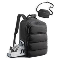 Sac à dos de voyage matelassé unisexe grande capacité, sac à dos pour ordinateur portable, sac à dos de voyage d'affaires avec poche à chaussures, sac bandoulière