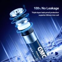 Batterie GMCELL AAA FR03 1.5V 1200mAh Li-FeS2, conforme aux normes environnementales, certifications CE et UL complètes, pour thermomètres numériques
