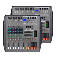Mezclador de Audio Profesional Multicanal de 6/8 Canales, Mezclador Activo de 500w*2, Consola de DJ/Mezclador de Audio para Pequeños Escenarios