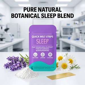 Tiras de Melatonina de Disolución Rápida para Adultos, Marca Privada, 5 mg, Lavanda y <span class=keywords><strong>Manzanilla</strong></span>, Tiras Orales Orgánicas de Disolución Rápida para el Sueño - Product Image 5