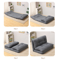 Canapé-lit pliable portable à double siège, dossier réglable, durable, style japonais tatami, inclinable, avec cadre en acier
