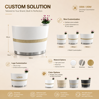 Comptoir de réception minimaliste sur mesure en gros avec garniture métallique dorée pour salon de beauté et spa des ongles