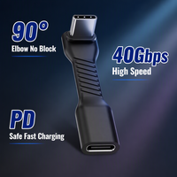 Câble d'extension coudé USB-C FPC ultra-mini 50 mm mâle-femelle, haute vitesse 40 Gbit/s, vidéo 4K, charge PD, écologique, OEM, pour approvisionnement en gros