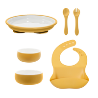 Nouvelle assiette pour enfant en porcelaine moderne, écologique, non toxique, base en silicone à ventouse, réutilisable et lavable au lave-vaisselle, design portable de dessin animé