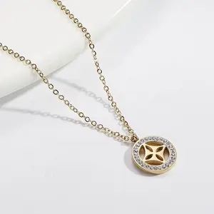 Высокое качество дизайнерское персонализированное ожерелье 361L ювелирные изделия из нержавеющей стали с хрустальным кулоном для ожерелья