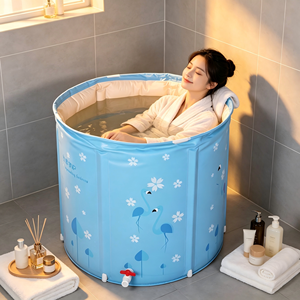 Baignoire pliable <span class=keywords><strong>de</strong></span> qualité supérieure, épaisse et résistante, étanche, ronde, avec <span class=keywords><strong>valve</strong></span> <span class=keywords><strong>de</strong></span> vidange, pour usage domestique et <span class=keywords><strong>spa</strong></span> pour adultes - Product Image 6