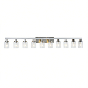 10-<b>Light</b> Clear Glass Bathroom Vanity <b>Light</b> Brushed Nickel Finish Modern LED <b>Wall</b> Sconce For Bathrooms - Product Image 1