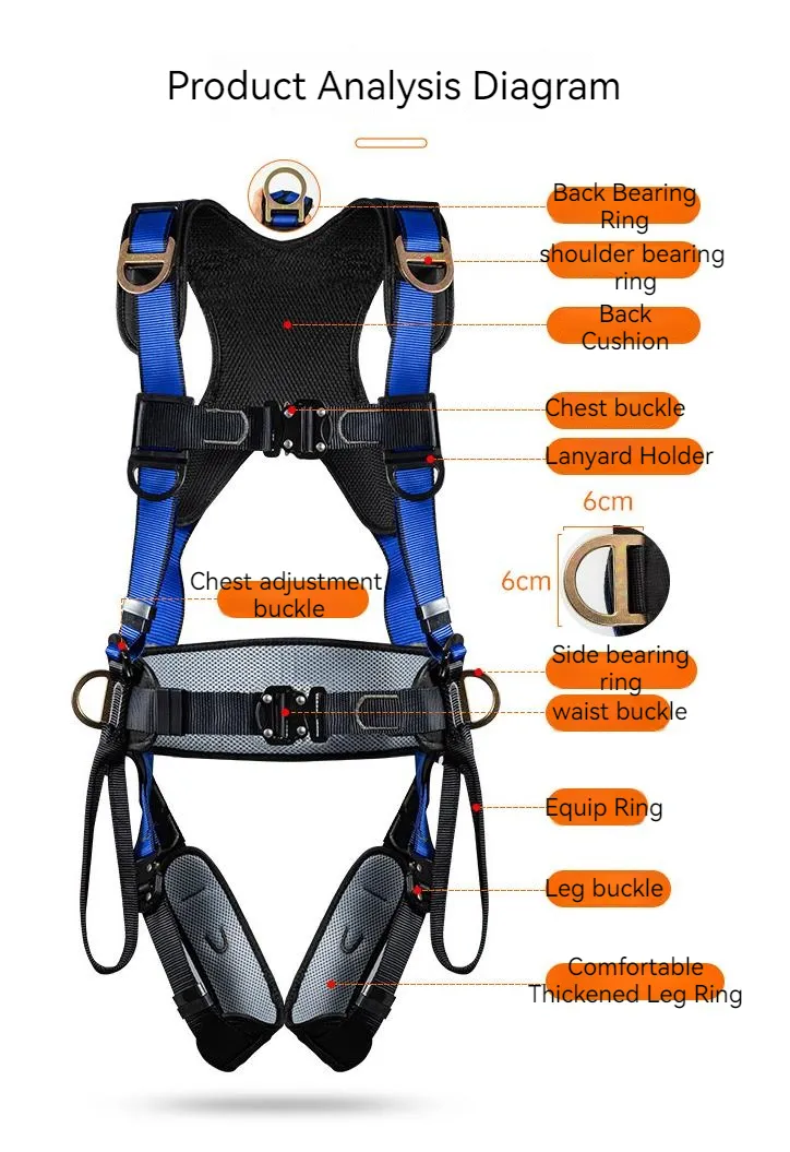 Factory Supply High Quality Fall Arrest Rock Climbing Trees climbing Full Body Safety Harness