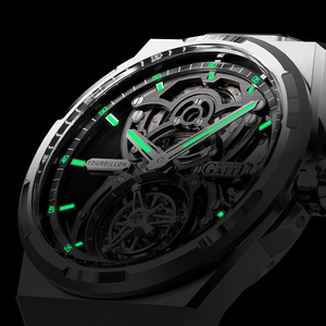 Nouveau squelette montre-bracelet de luxe en acier inoxydable verre saphir étanche Tourbillon mécanique hommes montres petit cadran Chrono - Product Image 4