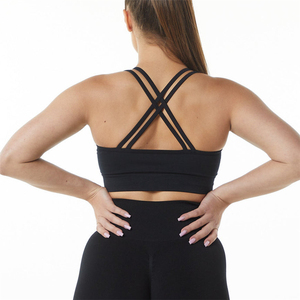 All'ingrosso bretelle incrociate senza cuciture reggiseno sportivo Activewear abbigliamento da allenamento alla rinfusa per personalizzare biancheria intima da palestra da donna che corre Yoga top - Product Image 5