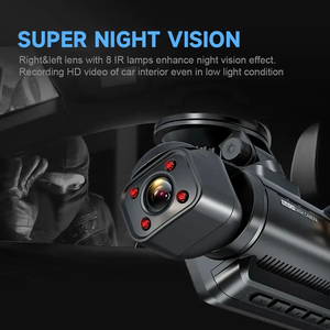 360 vue 4 canaux 1080P Dash Cam avant et arrière gauche droite caméra intérieure pour voitures, GPS et WiFi, vision nocturne - Product Image 5