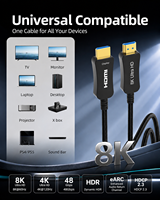 Câble HDMI 2.1 en fibre optique AOC 8K 48 Gbps 8K60Hz 4K120Hz longue distance 100 m pour téléviseur, moniteur, projecteur