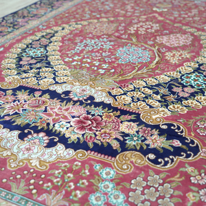 Alfombra Persa Roja de Seda Natural de 116x168cm, Estilo Qum, Dubai, Turco, Careers <span class=keywords><strong>London</strong></span> - Product Image 5
