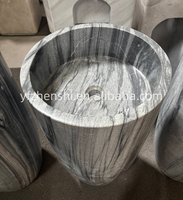 Lavabo sur pied en marbre gris et blanc de haute qualité, naturel et élégant, pour appartement et villa