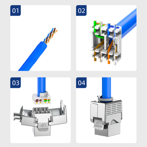 High Quality 8p8c Ethernet Rj45 Cat5 Cat5e Cat6 Cat6a Connector <strong>Shielded</strong> <strong>Face</strong> Plate Modular Jack - Product Image 6