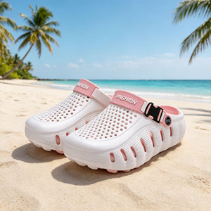 Sandalias Crocs Unisex con Plataforma, Transpirables, Punta Cerrada, Sin Cordones, Tacón Medio de 3-5 cm, Zapatos de Playa de Verano, Blanco, Negro, Azul, Verde, Caqui, Rosa - Product Image 2