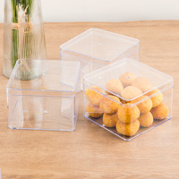 Boîte carrée en plastique rigide PS pour gâteaux, avec couvercle, recyclable, transparente, logo personnalisé, qualité alimentaire, pour la vente en gros