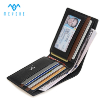 Dompet kulit asli penghalang RFID pria, Kustom mewah modis gaya sederhana dengan panjang pendek dan penutup penutup