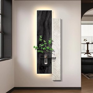 <span class=keywords><strong>Pintura</strong></span> LED de Estilo Medieval Francés para Decoración del Hogar, Plantas Verdes, <span class=keywords><strong>Pintura</strong></span> Colgante para Pasillo, Lámpara de Pared 3D de Arenisca - Product Image 3