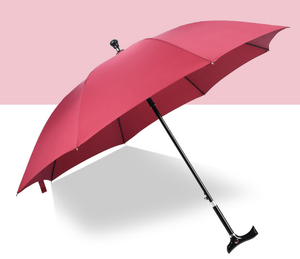 Béquille canne bâton de marche vieil <span class=keywords><strong>homme</strong></span> couleur unie cadre en fibre de verre réglable <span class=keywords><strong>parapluie</strong></span> droit - Product Image 3