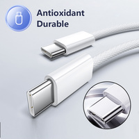 Câble de données pour téléphone portable de haute qualité 60W 15 Nylon tressé Type-C Type-C 1m/2m Charge rapide Conducteur en cuivre pur Scanner Ordinateur
