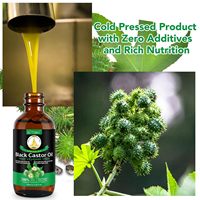 OEM/ODM minyak esensial alami Label pribadi 60ml minyak jarak hitam untuk pertumbuhan rambut dan Perawatan Kulit Wajah produk minyak jarak