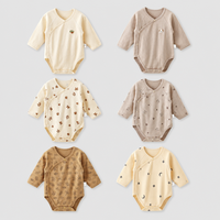 Baju bayi onesies grosir kancing depan semua musim, romper dan bodysuit bayi segitiga, romper bayi katun